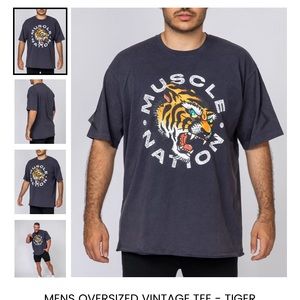 Muscle nation- Men’s vintage line over size t